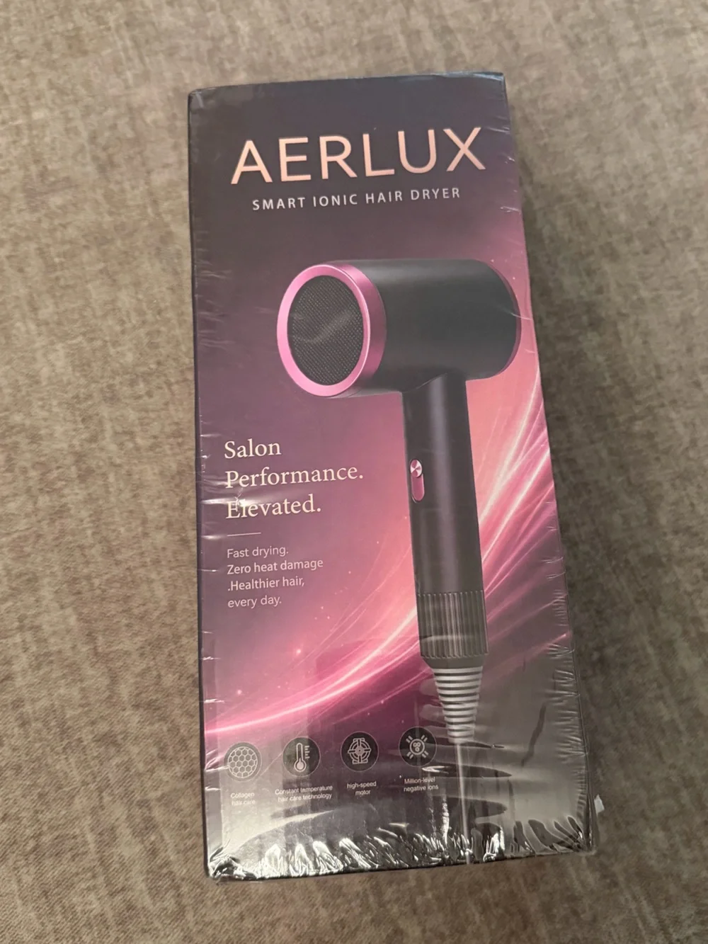 AERLUX Smart Ionic Hair Dryer - Black & Pink